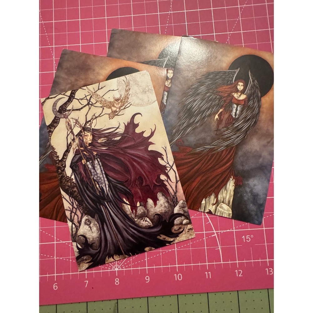 Amy Brown Fantasy Art Cards Set 4 Dark Elf Eclipse Tree-Free Greetings 2004